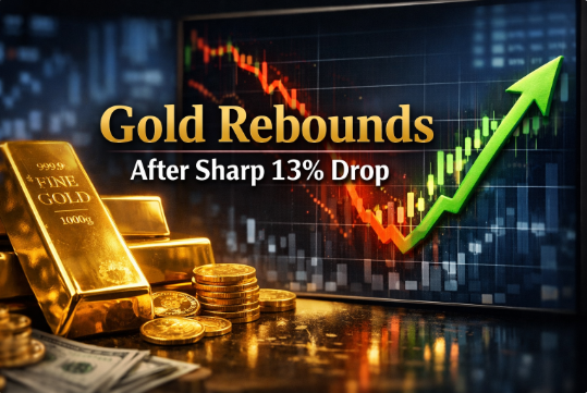 Gold rebounds, regaining part of its losses after a sharp 13% drop over two days